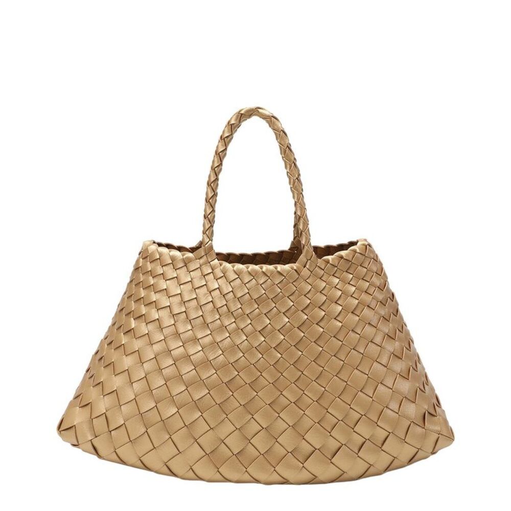 Tiffany & Fred Paris Hand-Woven Leather Tote, Gold